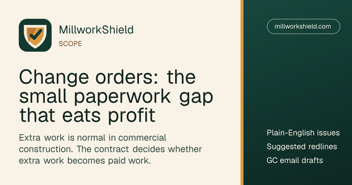 Change orders: the small paperwork gap that eats profit | MillworkShield